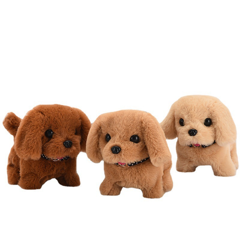 Simulation electric dog plush electric puppy will walk will nod will shake the tail children's toy dog stall wholesale