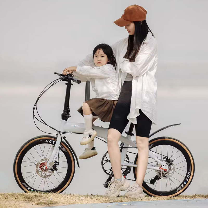 Велосипед для родителей и детей с передачами для детей, подходит для девочек, 5-скоростной, портативный двухместный велосипед для мам и детей