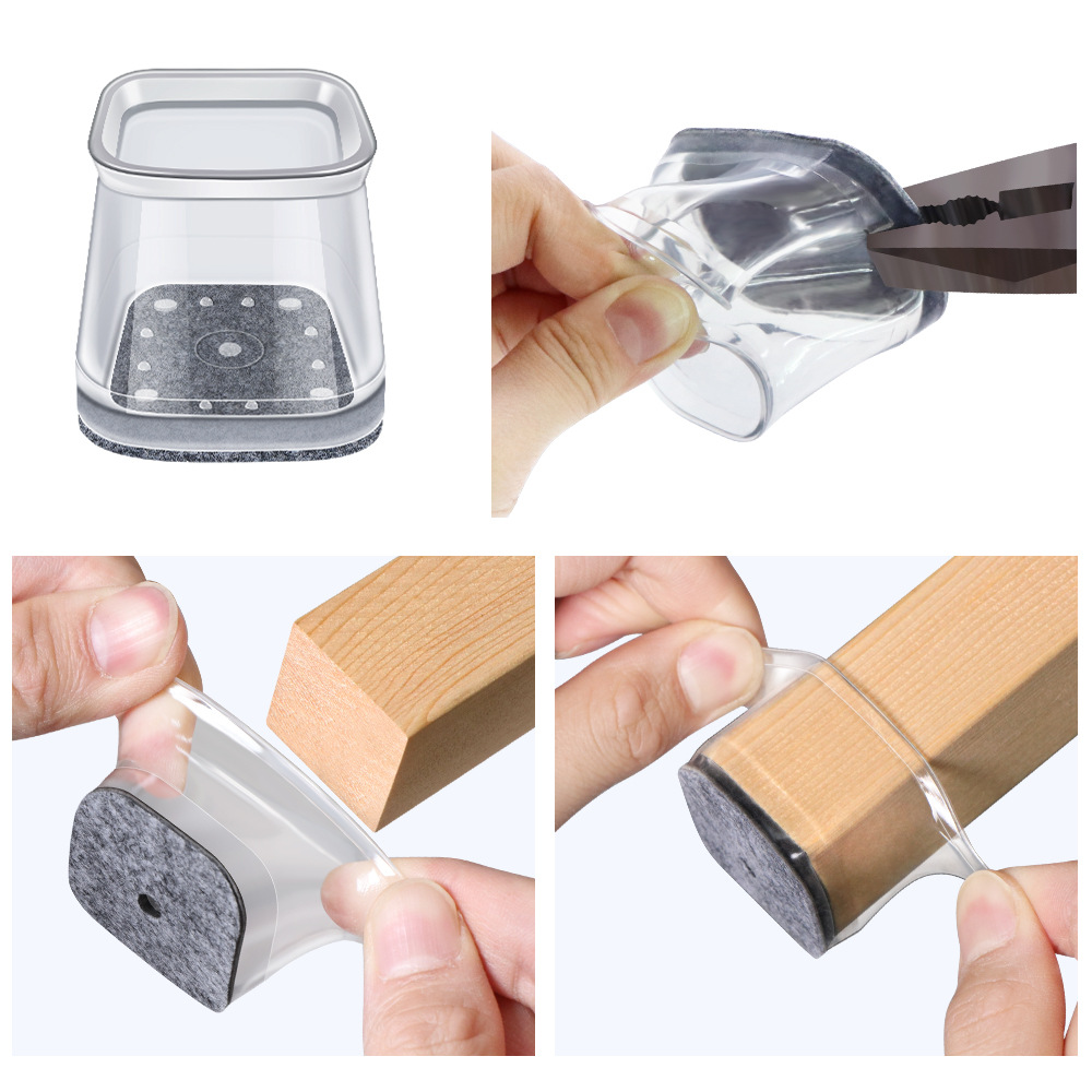 Factory Direct supply square table chair foot cover thickened Anti-slip table leg chair leg protective cover universal mute stool foot mat