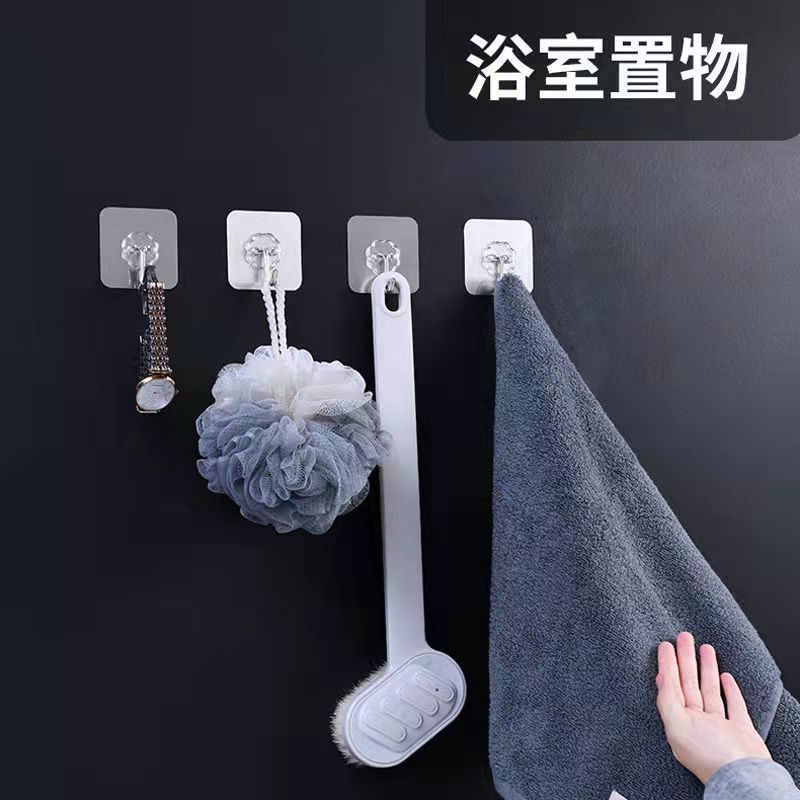 Transparent, Traceless, Punch-Free Hook, Sticky Hook, Strong Wall Door Behind Kitchen Bathroom Sticker, Clothes Hook, Kitchen Sticky Hook