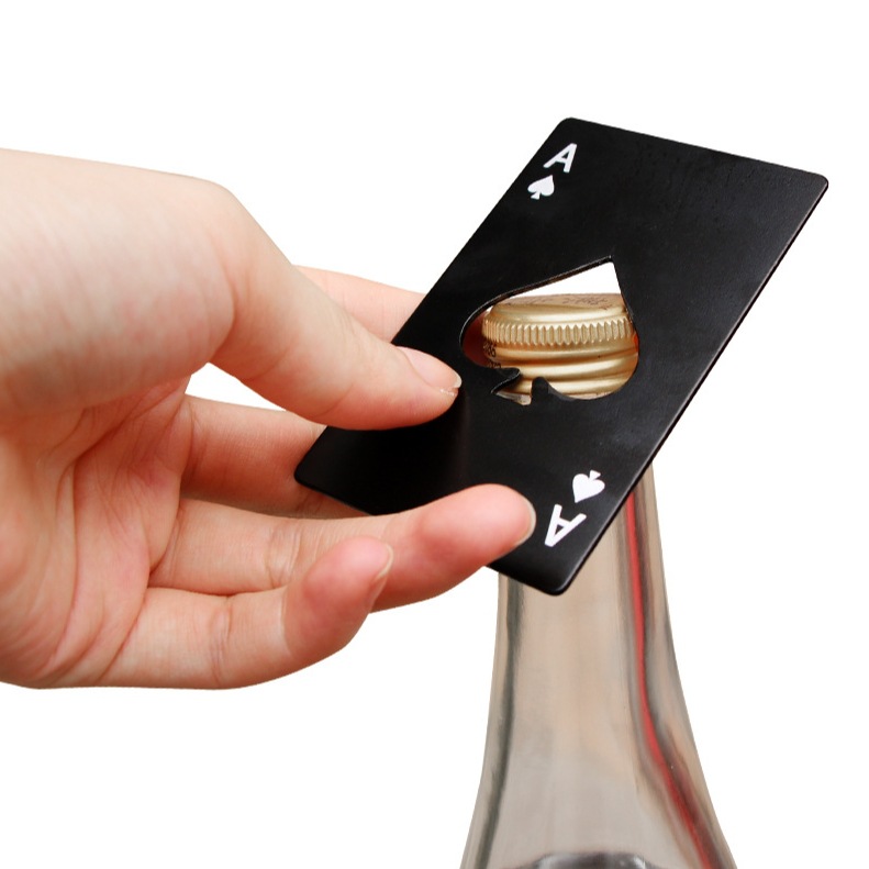 spades a credit card bottle opener creative playing card shape stainless steel household tools bottle opener beer opener