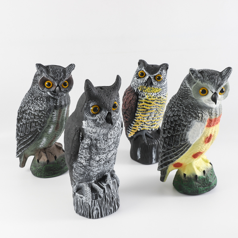 Simulated Owl Shaking Head Ornaments to Scare Birds and Repel Mice, Garden Decorations That Can Shake Their Heads, Animal Fake Bird Bait Crafts