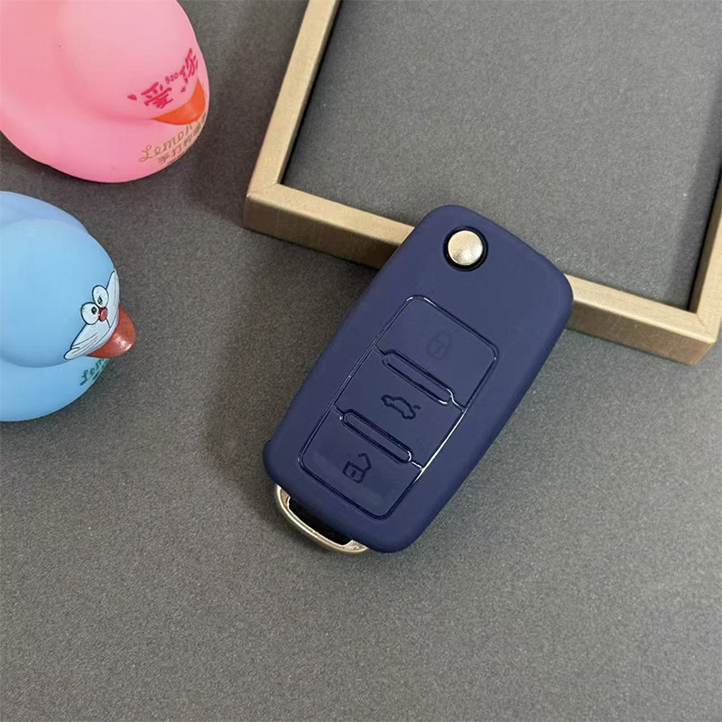 Suitable for the New Volkswagen Lavida Lingdu Tange Touran Tiguan L Silicone Skin-Feel Car Key Protective Cover