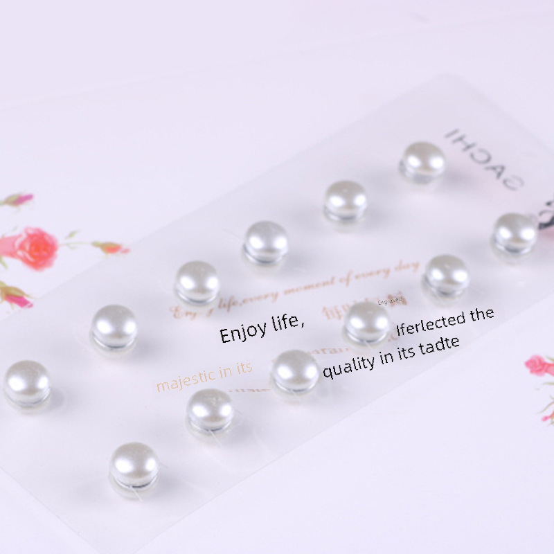 Cross-Border Popular Bread Pearl Silk Scarf Buckle Jewelry Elegant Multi-Color Magnetic Buckle High-End Dual-Purpose Light Luxury Women's Accessories