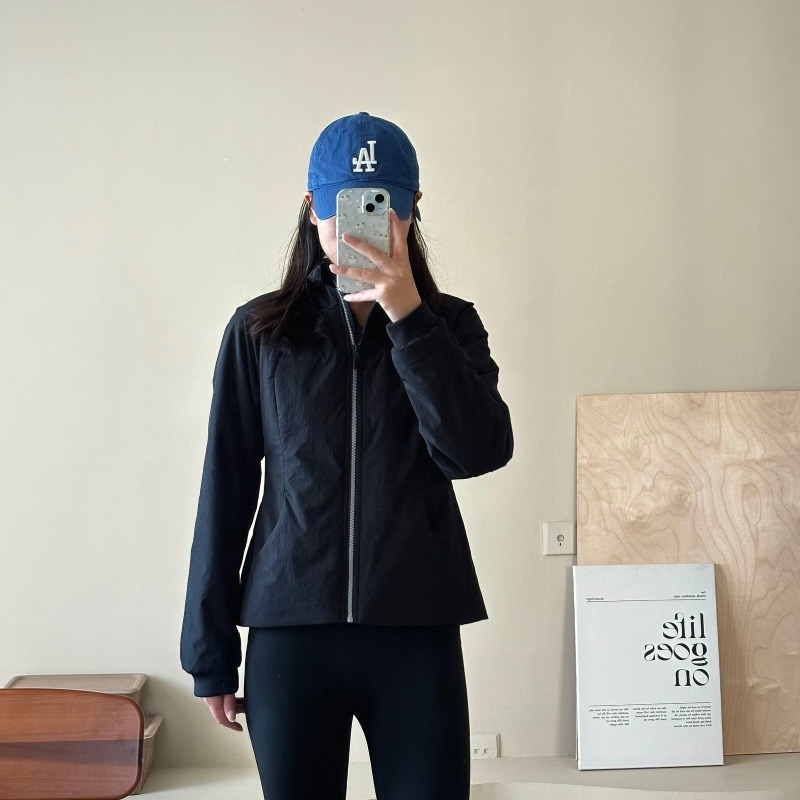 Lulu Lightweight Cotton Jacket Casual Versatile Stand Collar Cotton Jacket Running Sports Yoga Scuba Cotton Jacket for Women