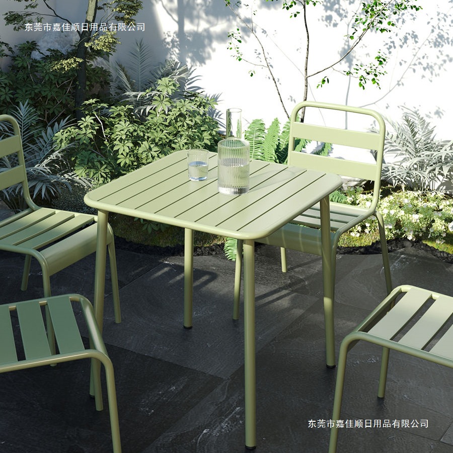 Nordic Designer Outdoor Courtyard Table Villa Iron Open-Air Dining Table Waterproof Table Modern Simple Balcony Square Table