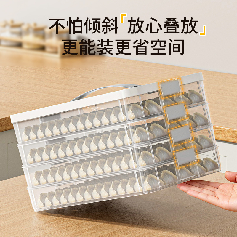 Special Frozen Dumpling Box for Dumplings, Multi-Layer Refrigerator Storage Box, Household Dumpling Tray, Quick-Frozen Fresh-Keeping Box, Frozen Box