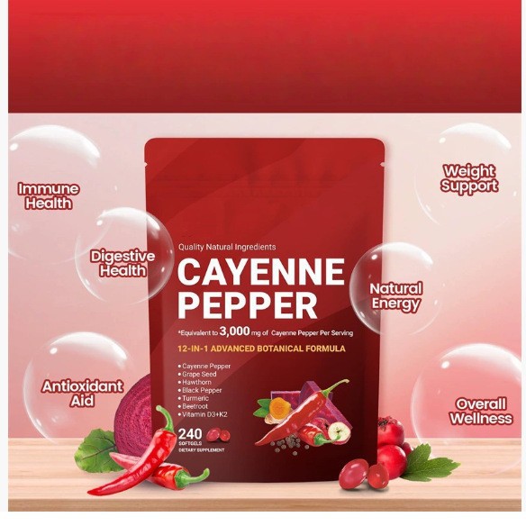Cross-Border Ready-Made Dietary Ingredient Supplement Capsaicin Soft Capsule D3&K2 Vitamin Dietary Supplement