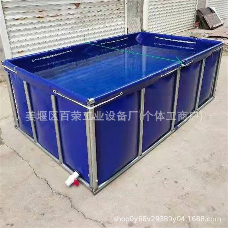 Canvas Fish Pond, Family Swimming Pool, Balcony Courtyard, Thickened Fish Farming Special Reinforced Double-Layer Bracket Outdoor Water Reservoir