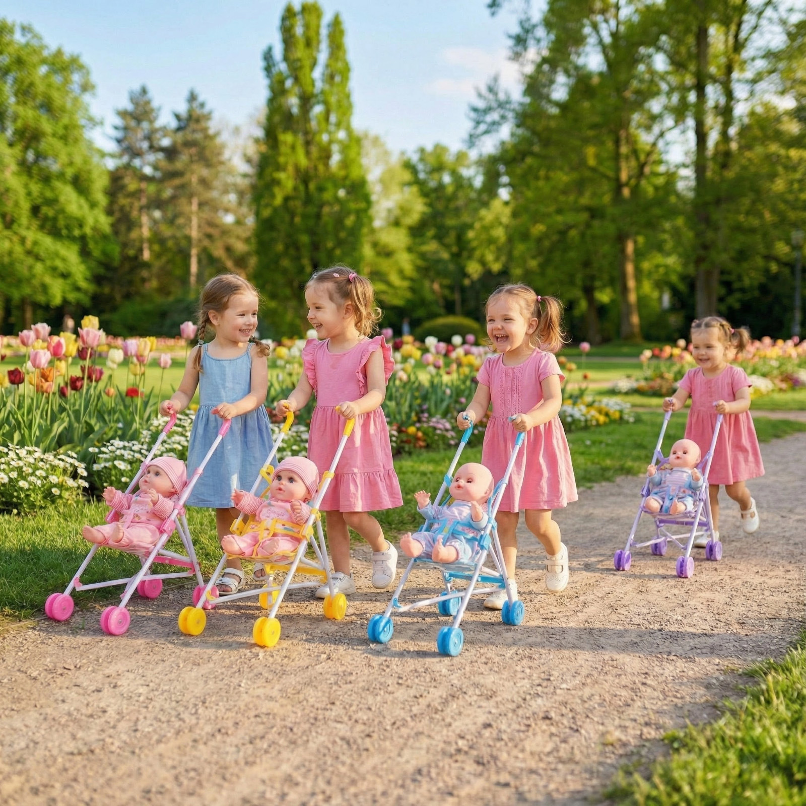 Кросс-бордерные детские игрушки Кукольный домик для девочек с коляской Симуляция куклы Накладная коляска