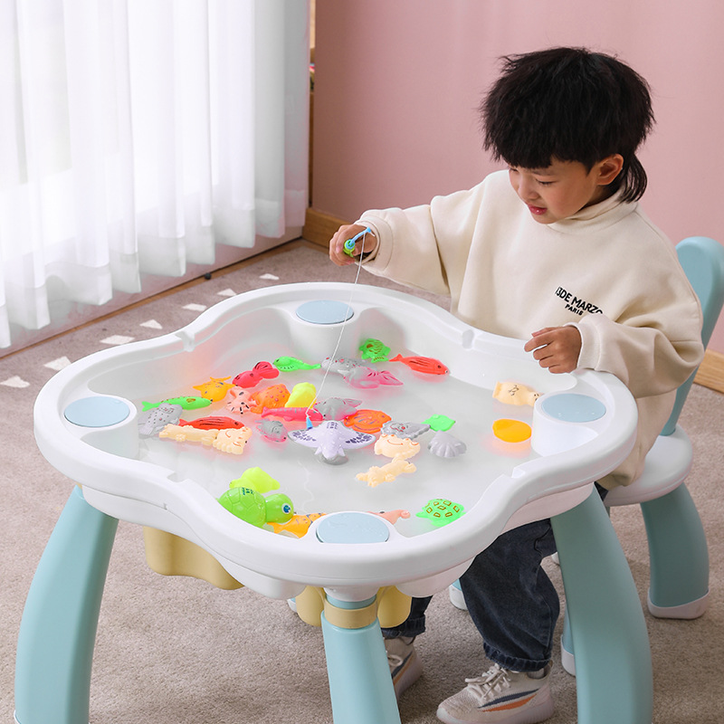TikTok Quick Hand Building Blocks Table for Children's Multifunctional Large Particle Assembled Game Table for 3-6 Years Old Boys and Babies