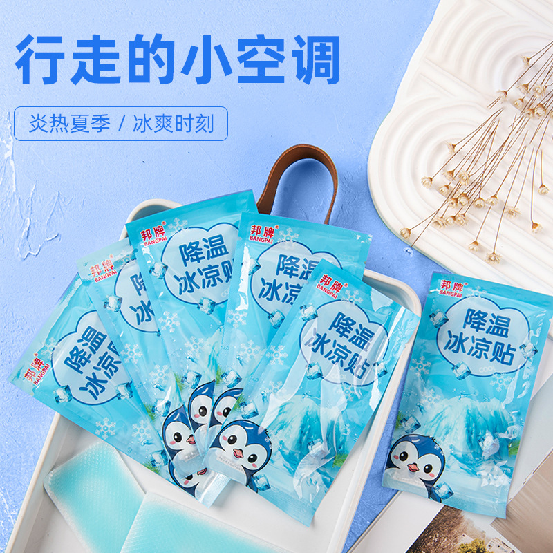 Bangpai Cooling Patch, Ice Patch, Cooling and Refreshing for Summer, Relieving Heat and Reducing Fever, Mobile Phone Cooling Patch, Ice Compress, Mint Portable Ice Pack