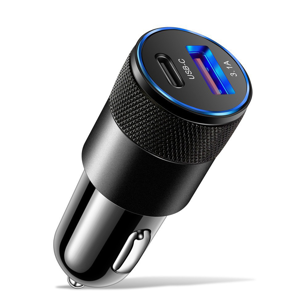 Cross-Border Car Charger Small Steel Cannon Pd + Bowling + Smiley Face + Carbon Fiber 15W & 38W Dual Fast Charging