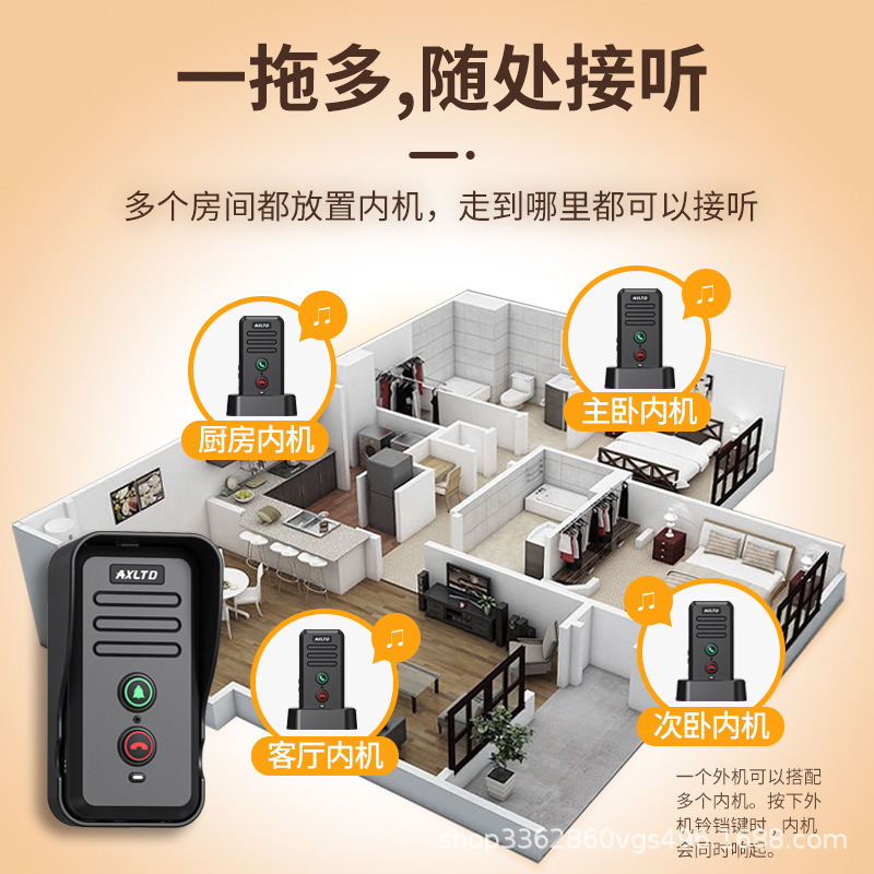 Factory wholesale wireless two-way intercom doorbell ultra-long distance villa dedicated one-button pager for the elderly