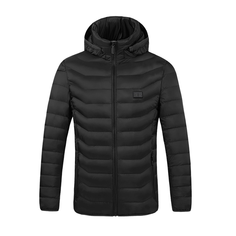 Cross-border heating cotton-padded clothes men and women can wear heating clothes intelligent constant temperature heating coat double control 11 area heating large size