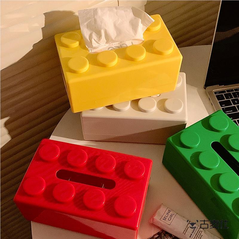Креативные строительные блоки дофаминовая коробка для салфеток настольная для гостиной милый высококачественный цветной с пружинной бумажной коробкой для хранения на кофейном столике