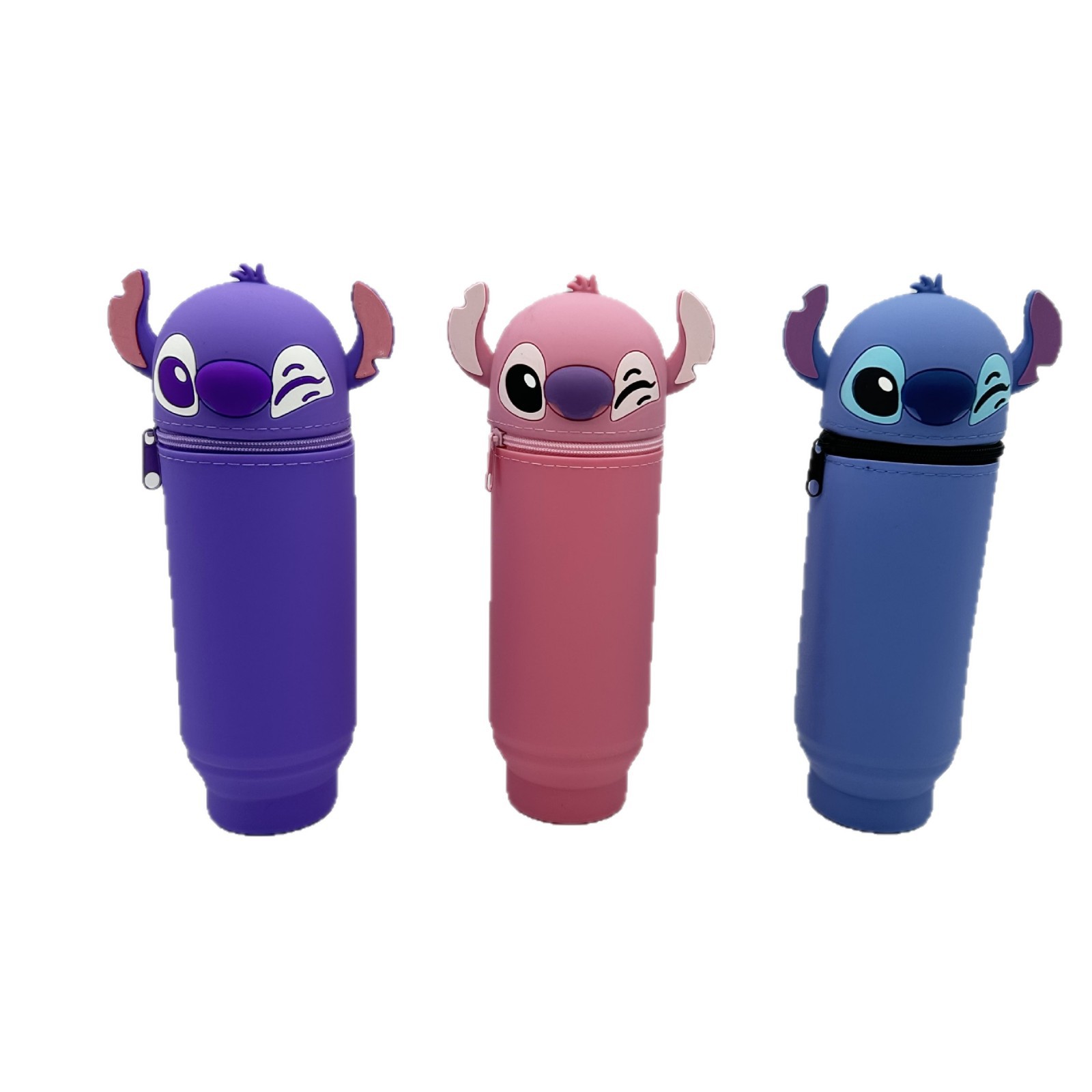 Foreign Trade Stitch Pen Holder Telescopic Large Capacity Stain-Resistant Student Stationery Bag Soft Silicone Pencil Bag High-Value Pencil Case