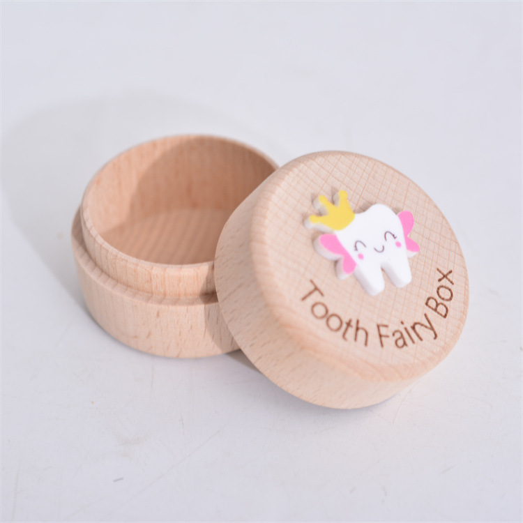 Wooden Children's Teeth Box Male and Girls' Hair Box Baby Fetal Hair Teeth Collection Memorial Storage Box Animal Hair