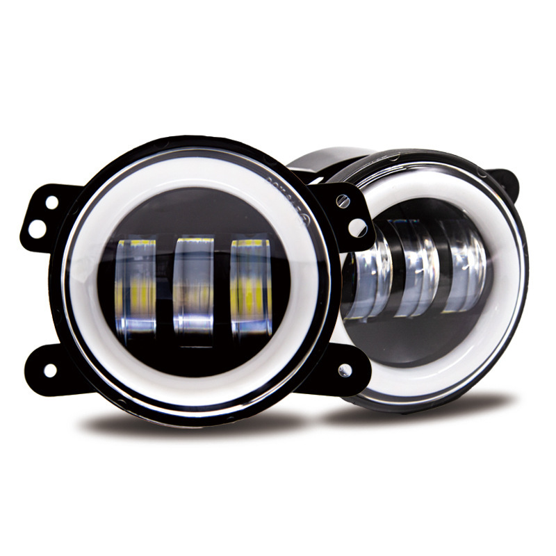 Suitable for Jeep Wrangler Car Fog Lights 4inch White and Yellow Iris Angel Eye Car Led Fog Lights Modified Car Lights
