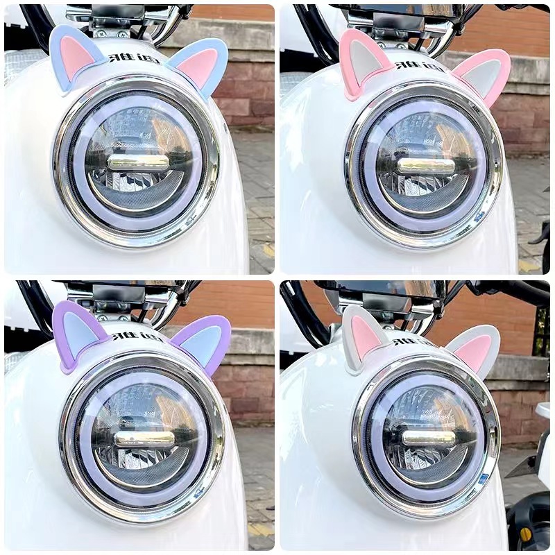Electric Vehicle Helmet Decoration Personalized Accessories Cat Ear Stickers Safety Helmet Motorcycle Universal Horn Tentacles DIY