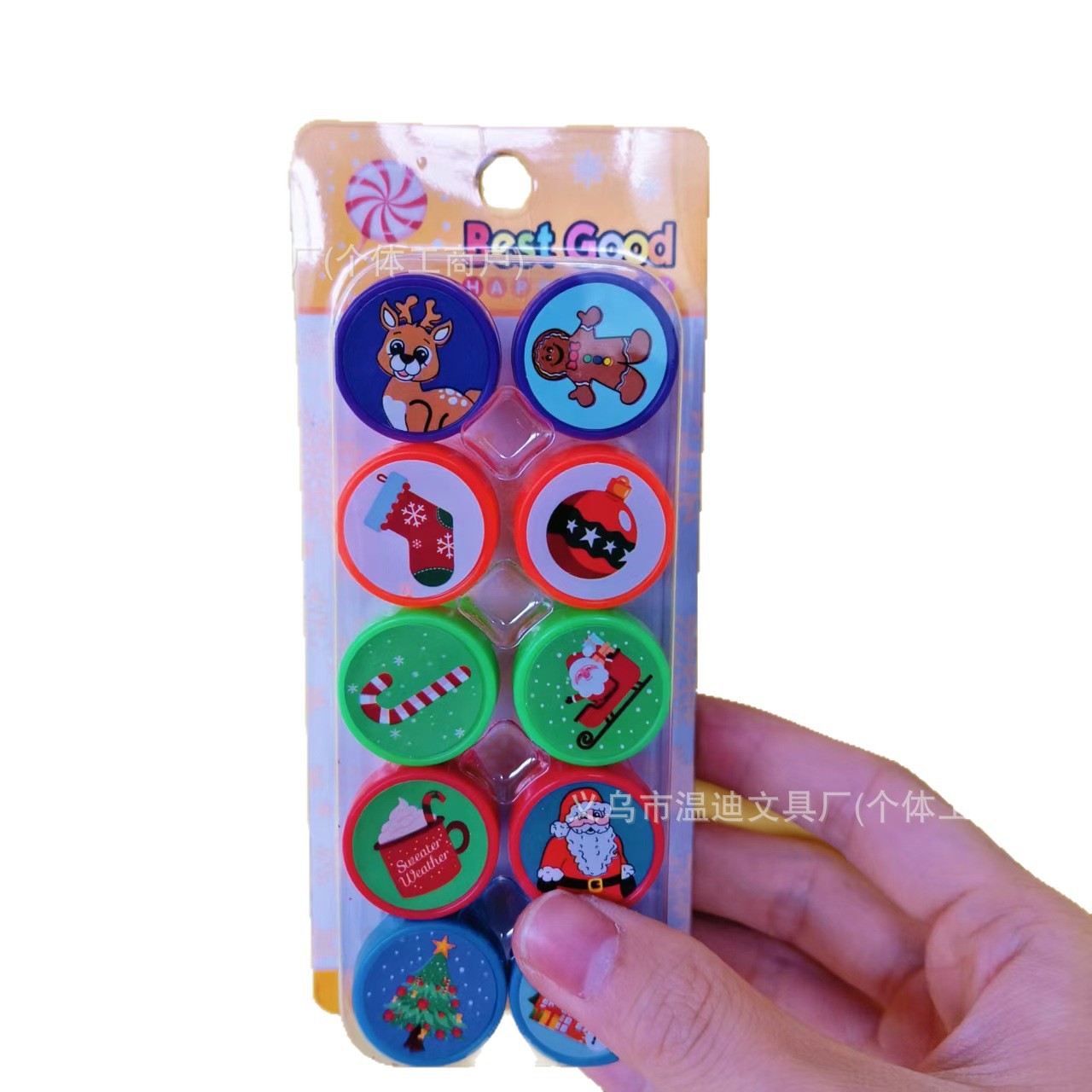 Cross-Border Christmas 10 Boxed Kidsren's Seals Fun Animal Engineering Vehicle Creative Comments Stamping Seal Set