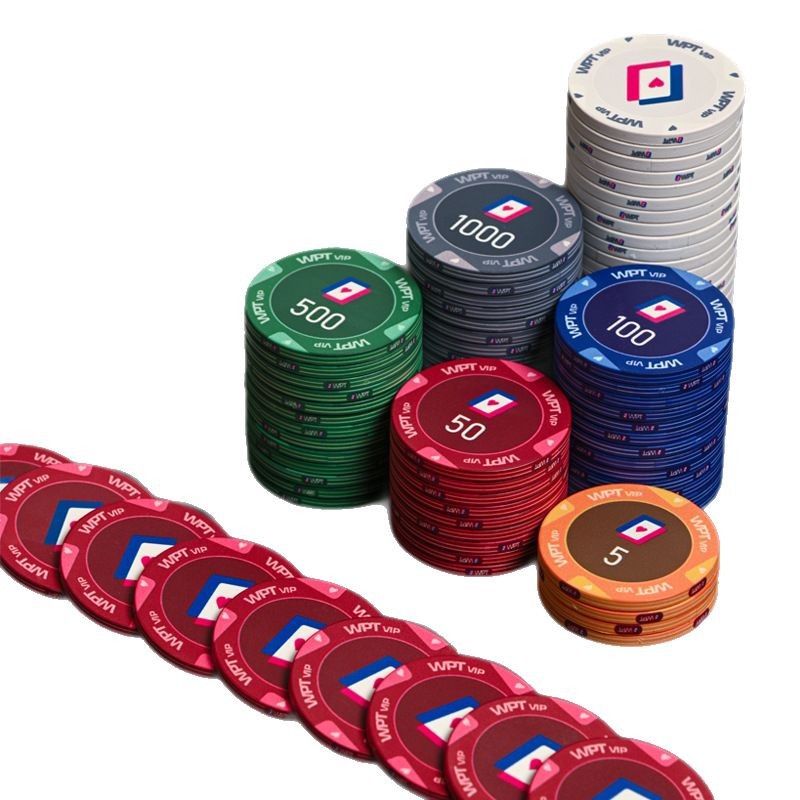 wpt game high-end ceramic chips texas holdem poker has a face value of 40mm advanced sense chips chess and card suit