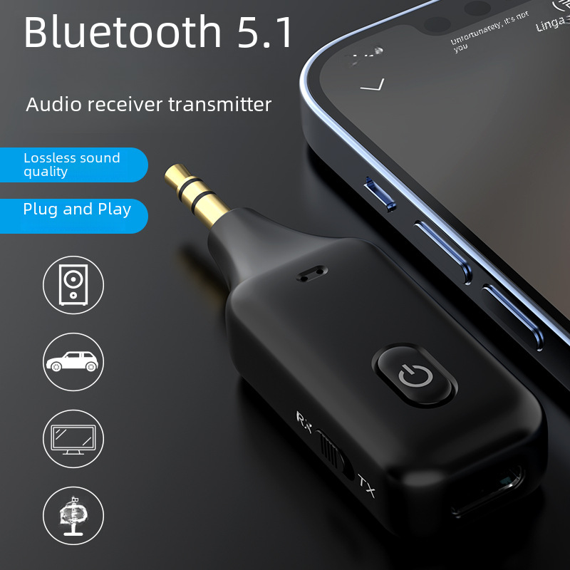 New Bluetooth receiver transmitter three-in-one car AUX hands-free call Computer TV projector transmitter