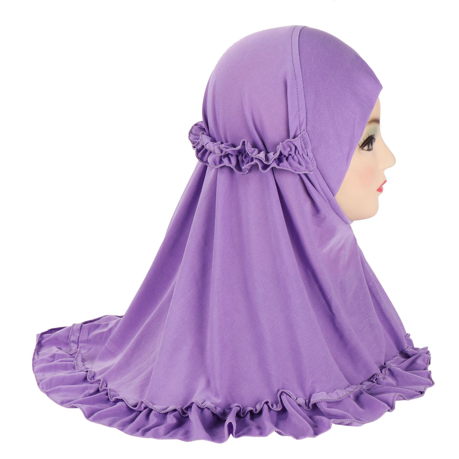 Cross-border Hot Selling Hem Ruffled Lace Little Girl Children's Headscarf Malay Gauze H361