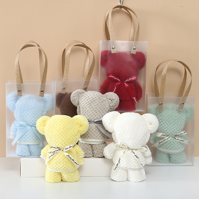 Свадебное полотенце из кораллового флиса, медведь, подарочная коробка, японский фестивальный подарок