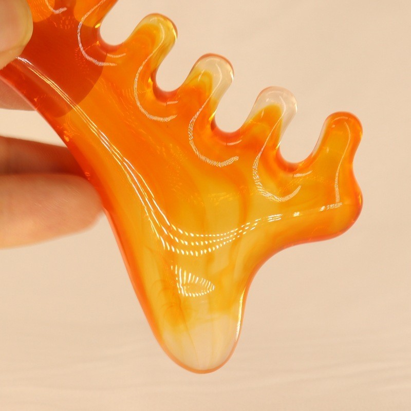 Hot-Selling Resin Four-In-One Multi-Functional Special Facial Massage Comb Facial Tendon Pulling Point Scraping Beauty Meridian Brush