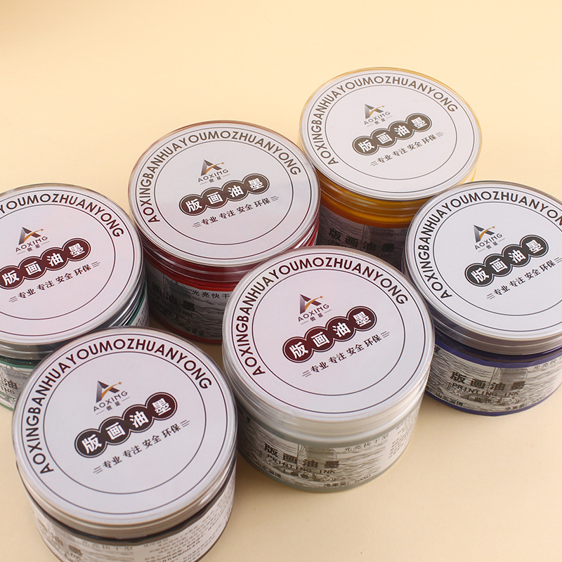 Printmaking Ink 6 Colors 500ml Barrel Ink for Hand Rubbing Movable Type Printing Pigment Printmaking Materials Wholesale