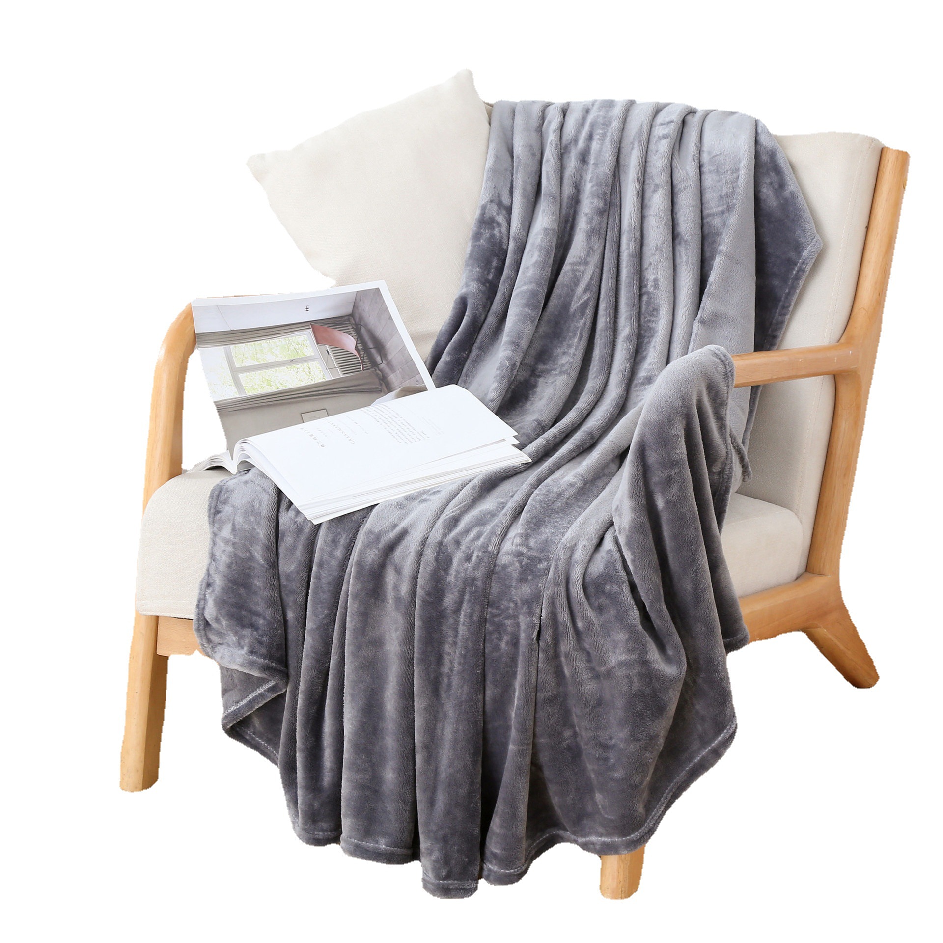 Amazon Solid Color Blanket Flannel Blanket Coral Fleece Blanket Faleirong Gift Blanket Air Conditioning Blanket Wholesale Group Purchase