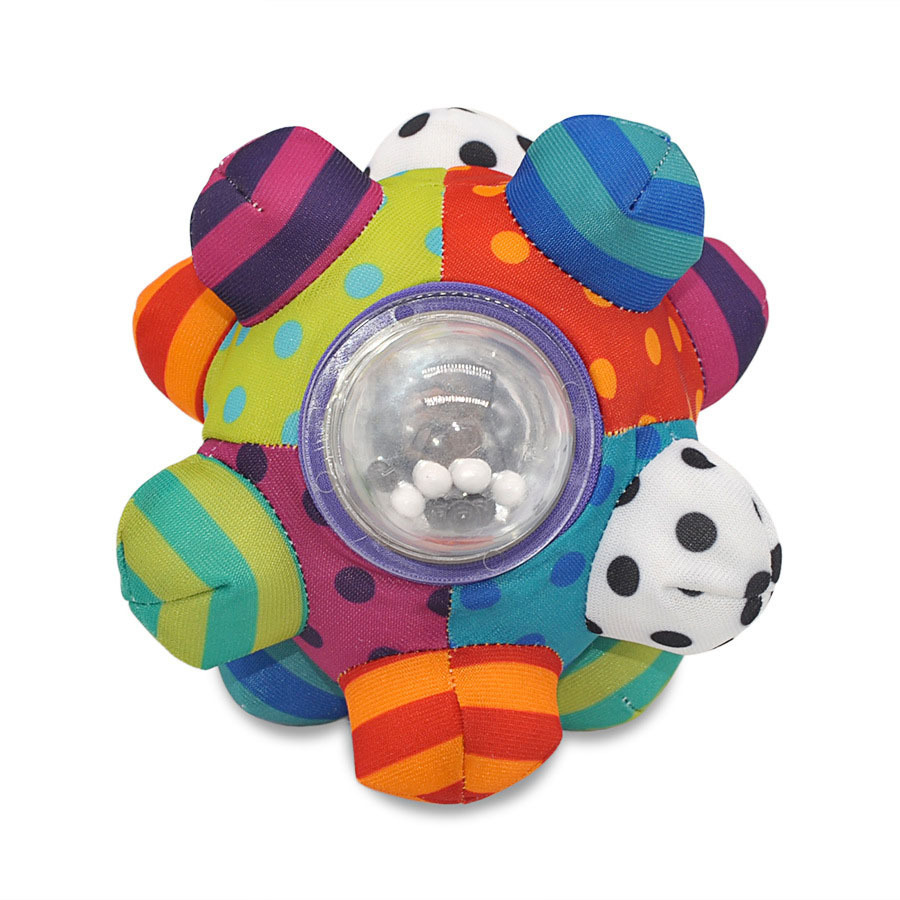 Baby Three-Dimensional Cloth Ball Touch Hand-Grabbing Bubble Ball Educational Baby Colorful Bead Rattle Ball Wholesale Production Manufacturer