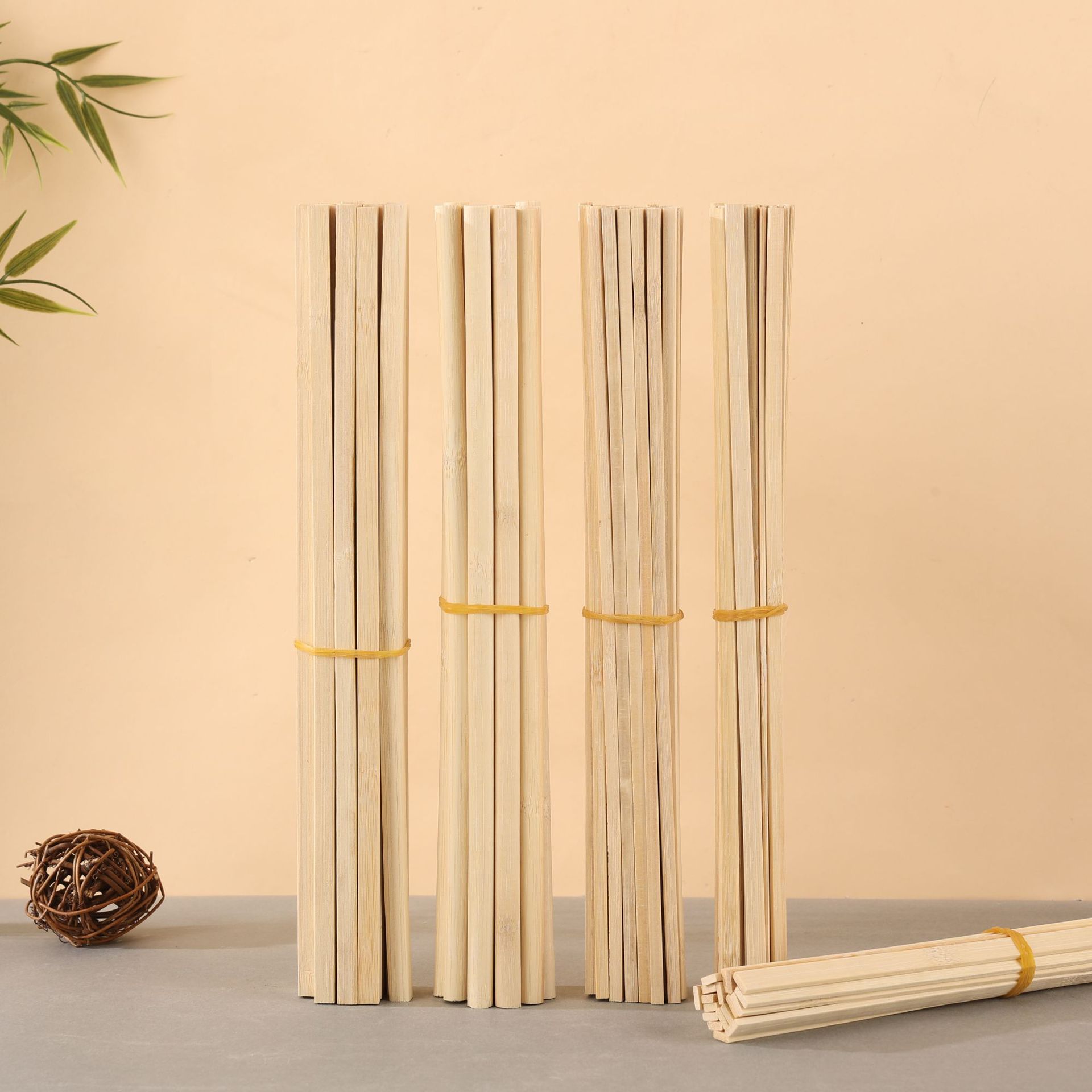 DIY Primary Color Bamboo Pieces/Primary Color Bamboo Pieces Handmade Architectural Model Stereo Composition Material Small Bamboo Round Rods Bamboo Sticks