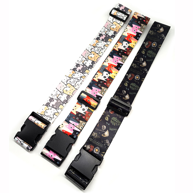 Manufacturer Customized Printed Luggage Strap Travel Code Box Cross Strap Plastic Buckle Strap