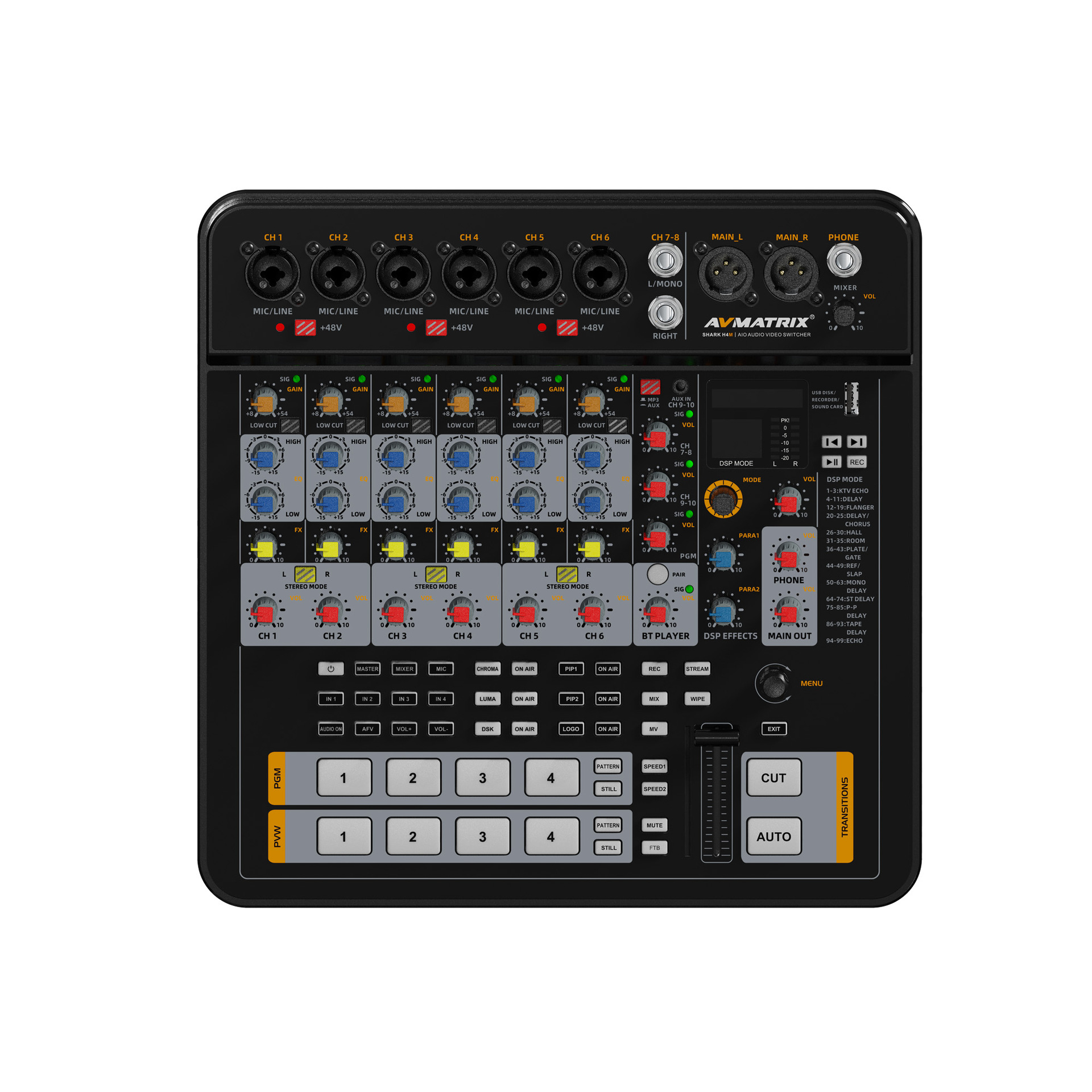 Avmatrix 4-Channel Sdi/Hdmi High-Definition Audio and Video Director's Switcher - Black Bee H4M/S4M