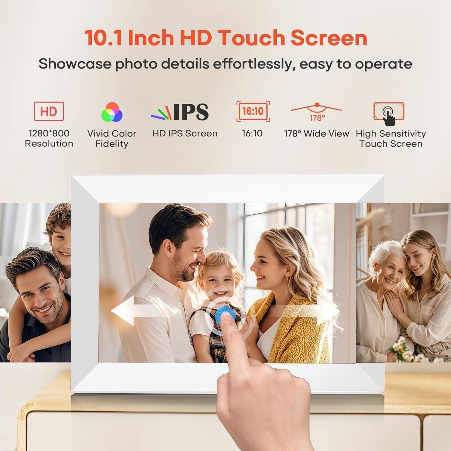 Source Factory 10.1inch Cloud Photo Frame Ips Hd Digital Photo Frame Wifi Hd Electronic Photo Album Frameo