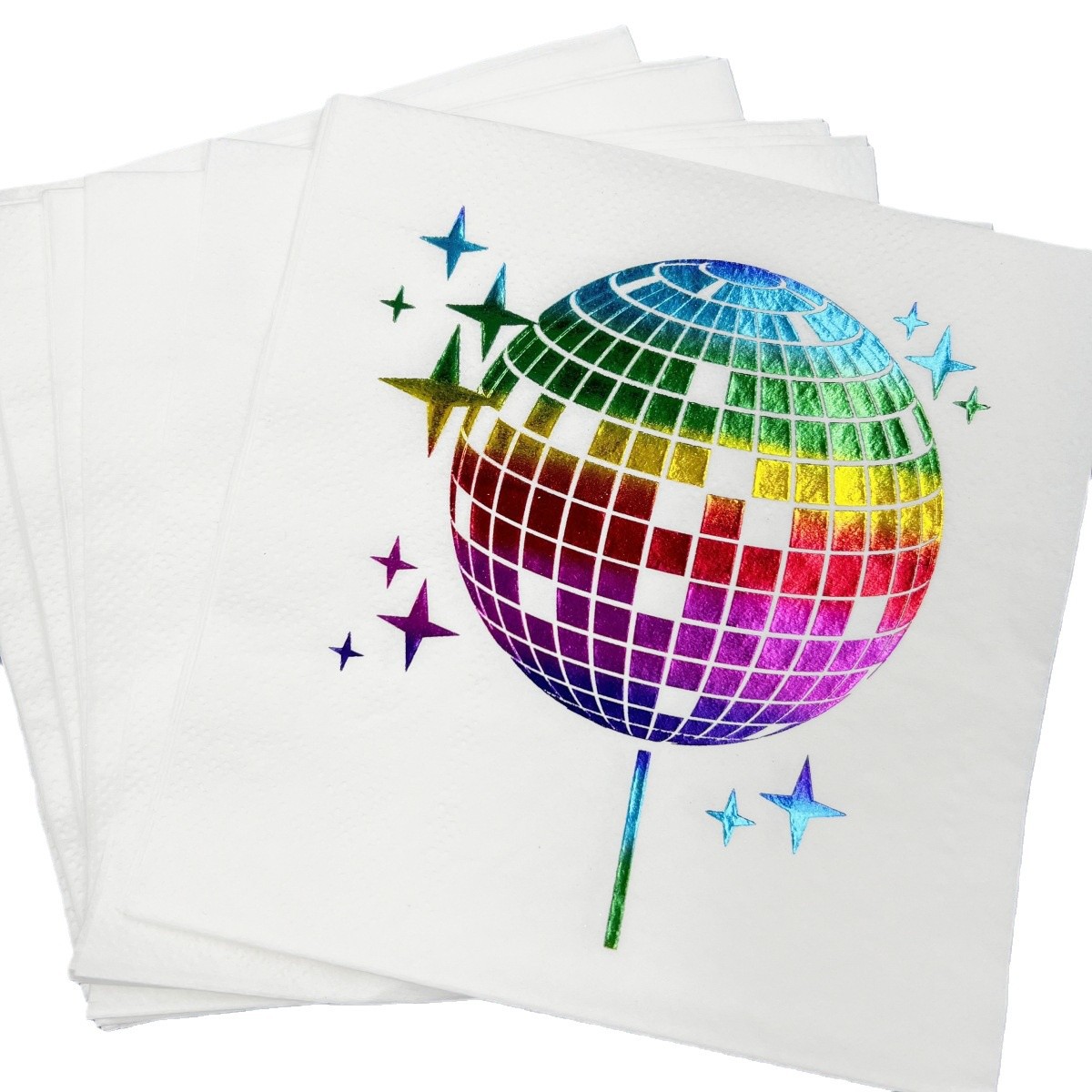 Cross-border Amazon Paper Towel New Color Disco Colorful Birthday Arrangement Disco Party Party Disposable