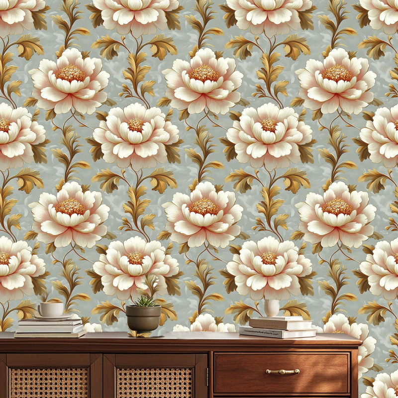 Обои высокого класса, самоклеящиеся, цветочный ретро узор, обои для ремонта дверцы шкафа, водо- и влагостойкие наклейки для мебели