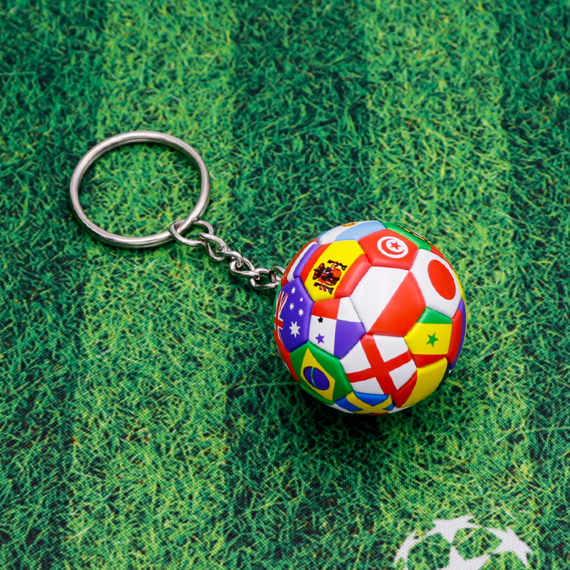 2024 Germany European Cup Match Ball Football Keychain Flag Pendant Ronaldo Messi Souvenir