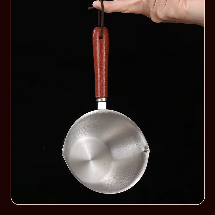Multifunctional 300ml Stainless Steel Oil Pouring Pot Mini Oil Burning Spoon Artifact Multi-functional Kitchen Supplies
