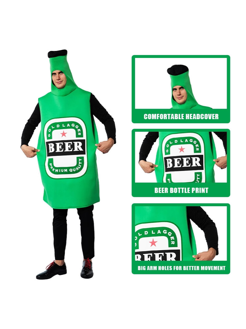 Cross-border Halloween New Beer Play Dress Adult Costume Party Performance Dress Fun Stage Green Dress
