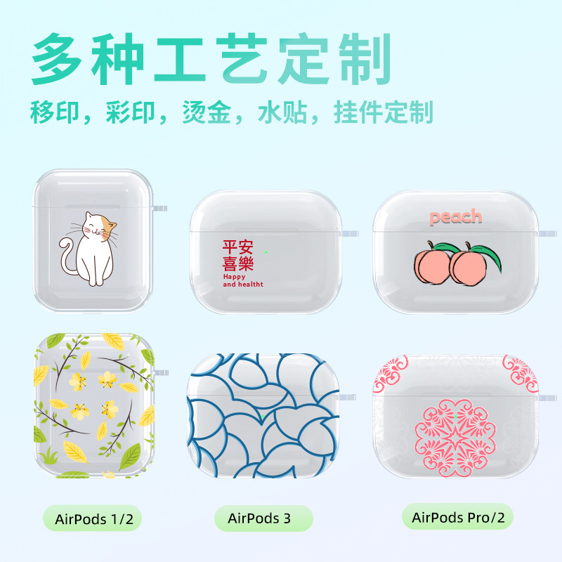 tpu transparent earphone case material suitable for Apple Bluetooth headset Pro2 generation airpods Bluetooth headset protective case