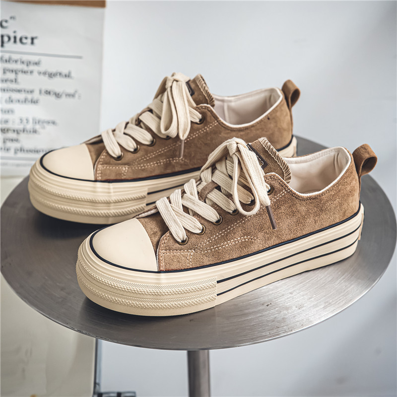 2023 autumn new platform couple board shoes men's and women's same canvas shoes basic three-time vulcanized shoes men's shoes