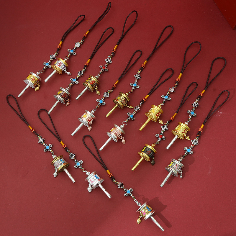 Молитвенное колесо шести слогов, ювелирные изделия Xizang, ретро, этнический стиль, кулон, модный брелок для мужчин и женщин