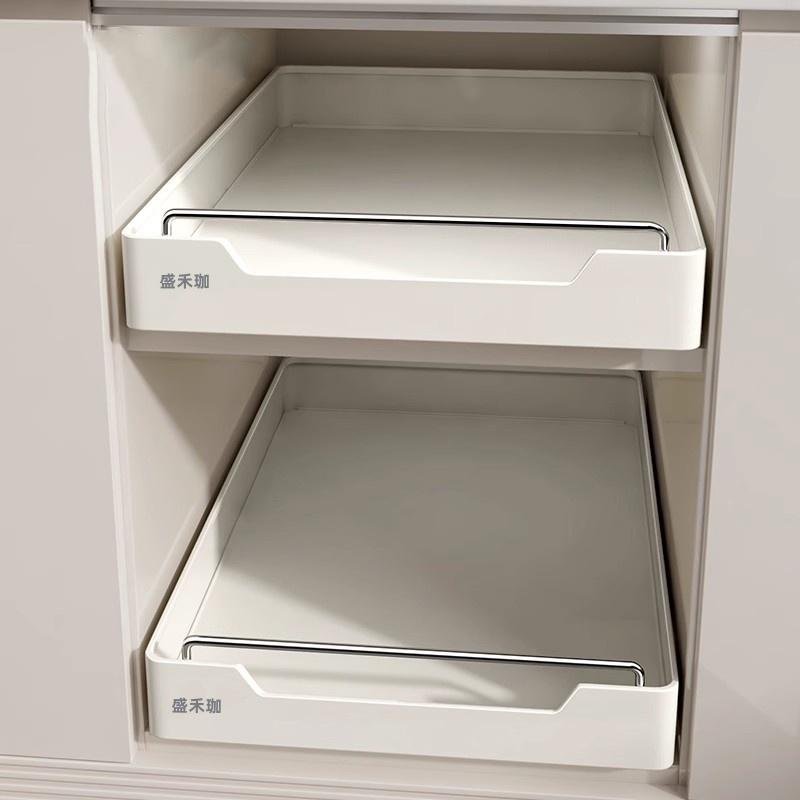 Выдвижная полка для хранения под раковиной с встроенной направляющей, выдвижная корзина, ящик для ультрадлинного хранения