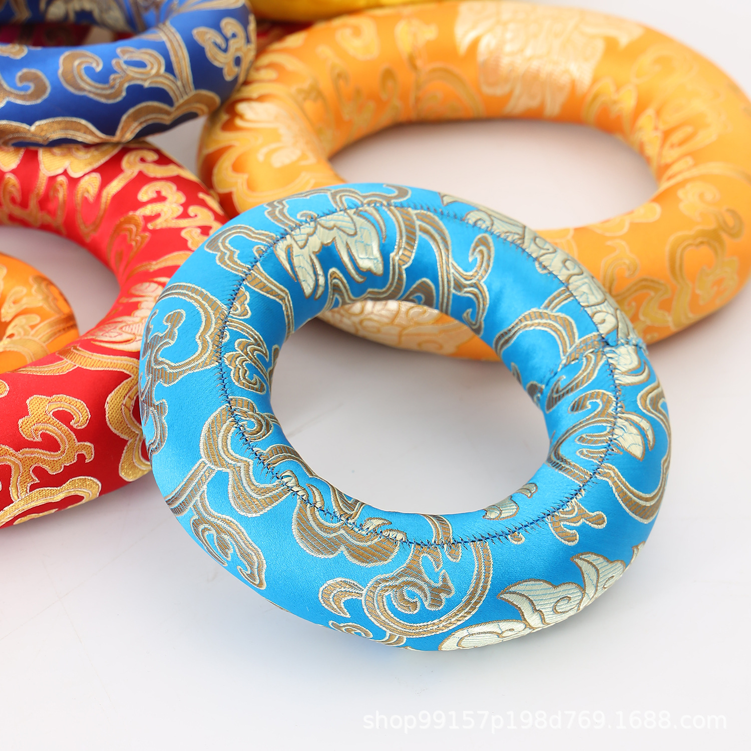 Nepalese Hand-Sewn Buddha Sound Bowl Mat, Singing Bowl Mat, Copper Chime Mat, Leather Stick, Buddha Sound Bowl, Full Moon Bowl Accessories