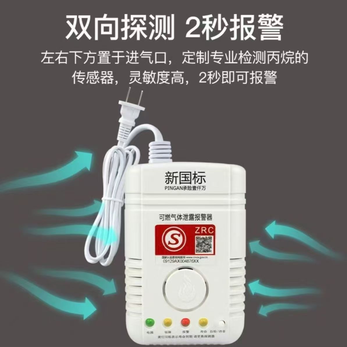 Classic National Standard Combustible Gas Alarm Methane Propane Household Gas Leak Sensor Fire Gas Alarm