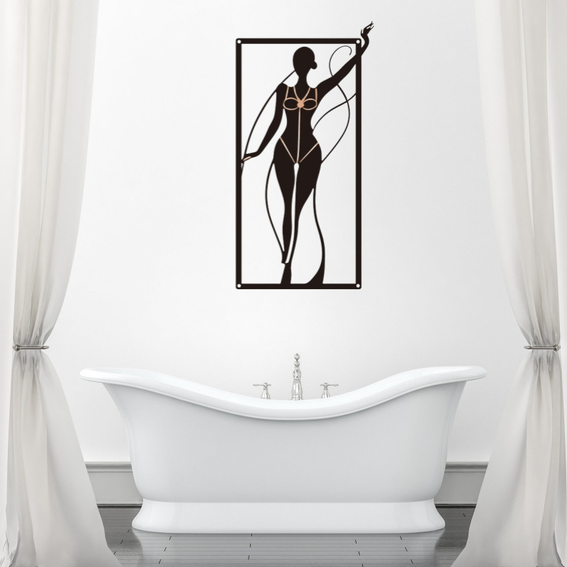 Light Luxury and Simple Cross-Border Iron Plate Painting Metal Wall Decoration Poster Study Living Room Bedroom Decoration Painting Colorfulful Woman Decoration