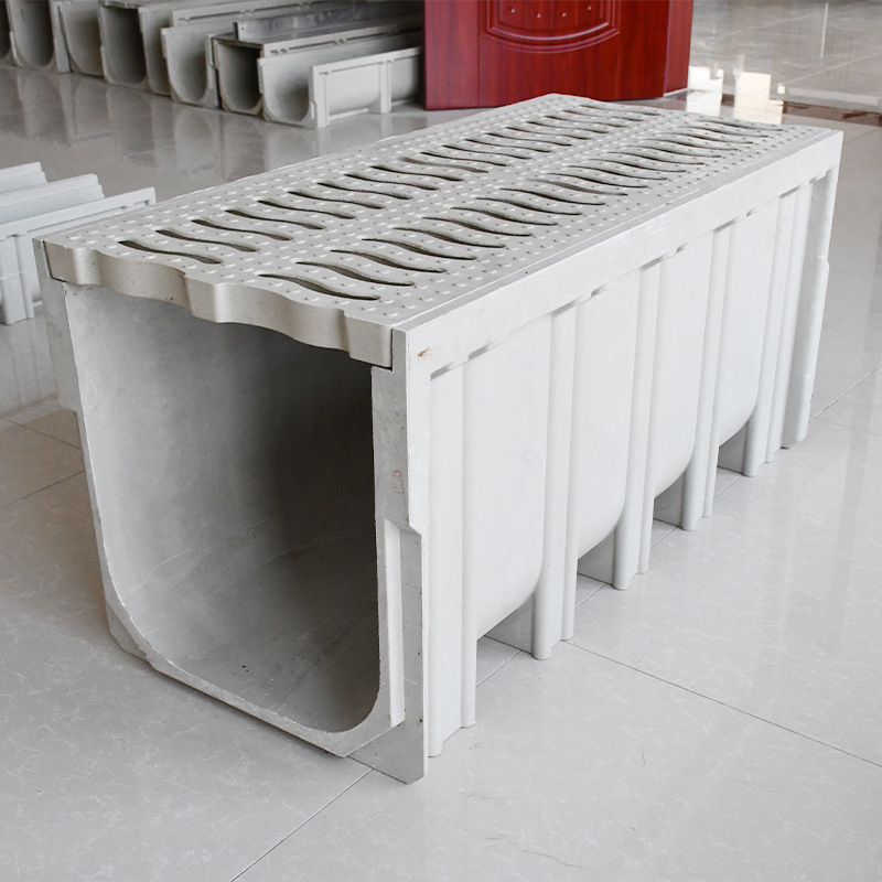 Resin drainage ditch finished U-shaped drainage ditch U-shaped drainage sink square kitchen drainage ditch sewer ditch manufacturer